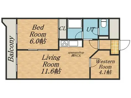 アートサイドテラス(2LDK/8階)の間取り写真