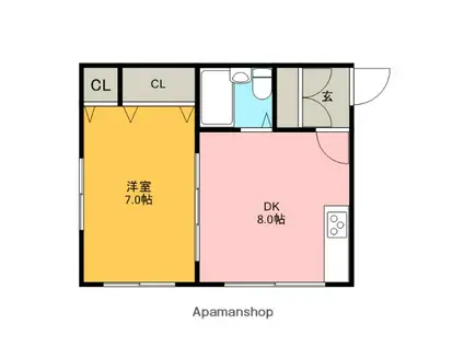 プレジデント薄野(1DK/4階)の間取り写真