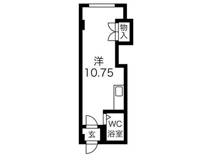 パラシオン南10条(ワンルーム/4階)の間取り写真