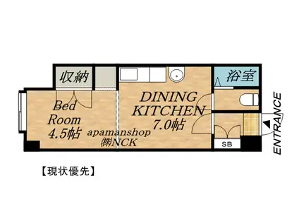 ロードサイド24(1DK/2階)の間取り写真