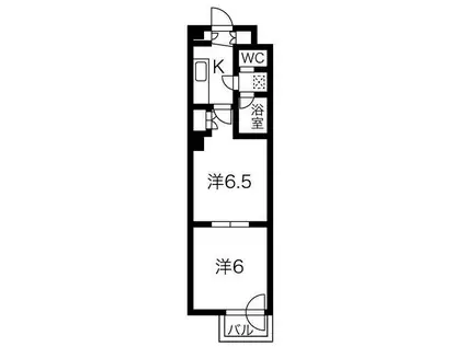 メープル桑園駅(1LDK/3階)の間取り写真