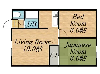 ラフォーレ12(2LDK/3階)の間取り写真