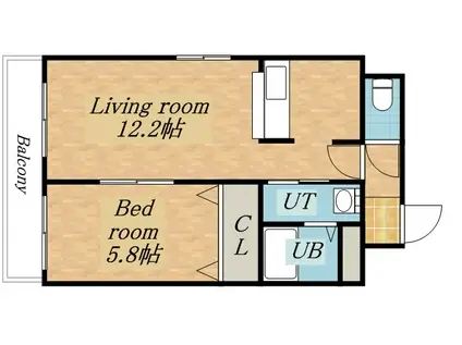 サンコート北7条 弐番館(1LDK/4階)の間取り写真