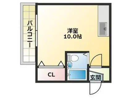 アルトゥパークマンション(ワンルーム/4階)の間取り写真