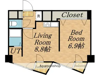 プライムパーク円山公園(1LDK/6階)の間取り写真