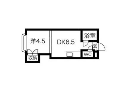 藤井ビル北10条(1DK/4階)の間取り写真