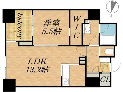 プライムメゾン南2条(1LDK/2階)の間取り写真