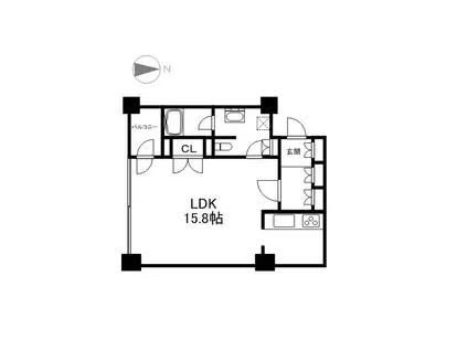 プライムメゾン鴨々川(1K/4階)の間取り写真