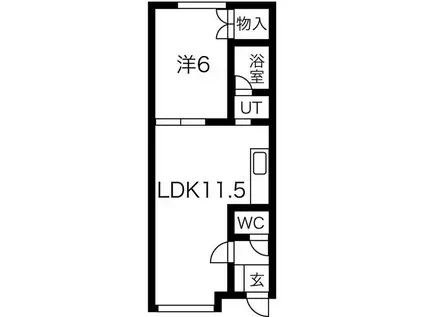 コーポエミネンス(1LDK/1階)の間取り写真