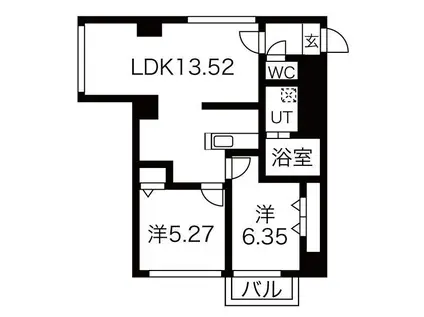ルピナス(2LDK/7階)の間取り写真