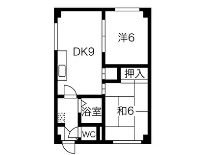 ラフォーレ52(2DK/3階)の間取り写真