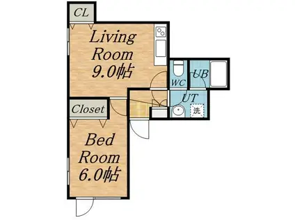 FIXビル(1DK/2階)の間取り写真