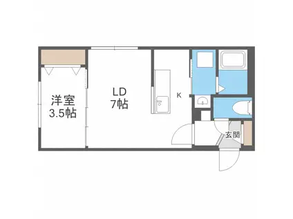 レジデンス円山北(1LDK/3階)の間取り写真