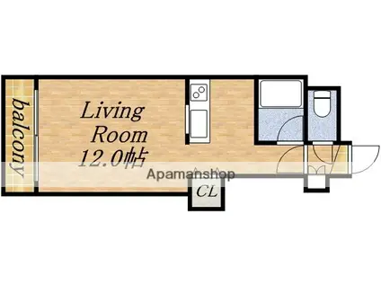 ロイヤルステージ(1K/2階)の間取り写真