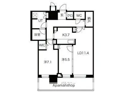 ONE札幌ステーションタワー(1LDK/7階)の間取り写真