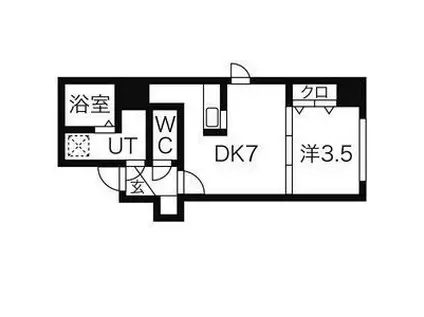 カーサベルタ(1DK/3階)の間取り写真