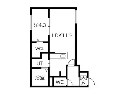 L/R YAMAHANA(1LDK/3階)の間取り写真