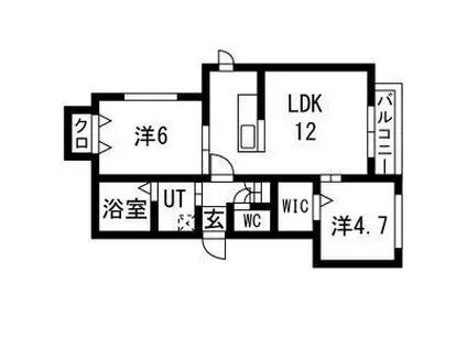 KKルミナス(2LDK/2階)の間取り写真