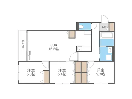 BLUE FOREST(3SLDK/5階)の間取り写真