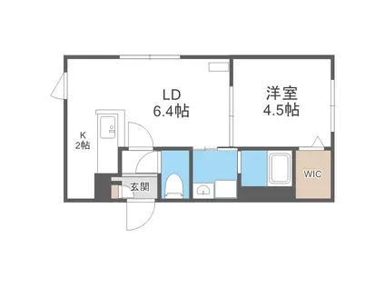 ラグジースペースS13(1LDK/4階)の間取り写真