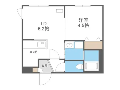 ラグジースペースS13(1LDK/5階)の間取り写真