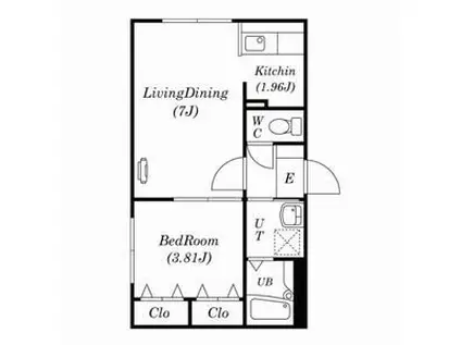 GENTILE S8(1DK/1階)の間取り写真