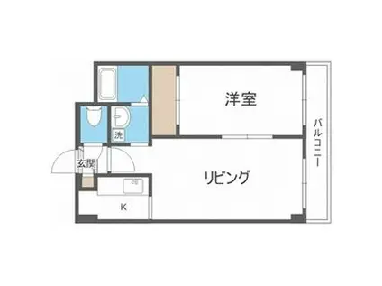 ドエル札幌南6条2(1LDK/6階)の間取り写真