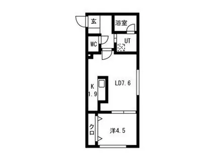 ハイヒルズ(1LDK/2階)の間取り写真