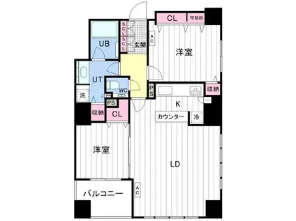 リビオ中島公園アルファタワー(2LDK/12階)の間取り写真