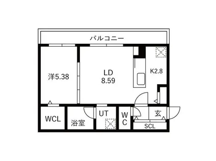 VILLAGE KOTONI(1LDK/4階)の間取り写真