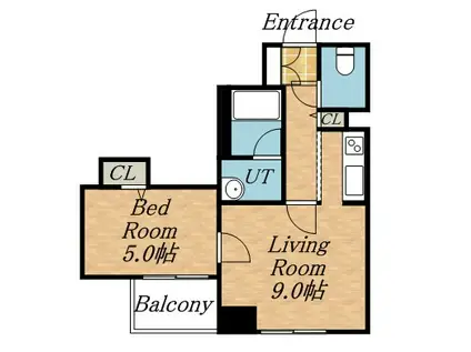 ライオンズプラザ植物園(1LDK/13階)の間取り写真
