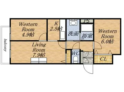 ルラシオン北9条通(2LDK/4階)の間取り写真