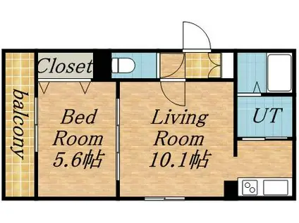 シャトーアンジュラス(1LDK/2階)の間取り写真