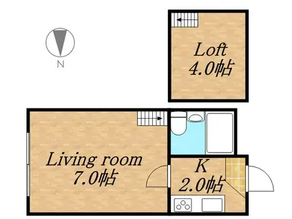 サングレース(1K/3階)の間取り写真