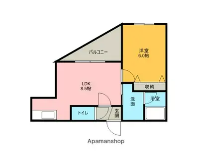 イーストコートⅠ(1LDK/3階)の間取り写真