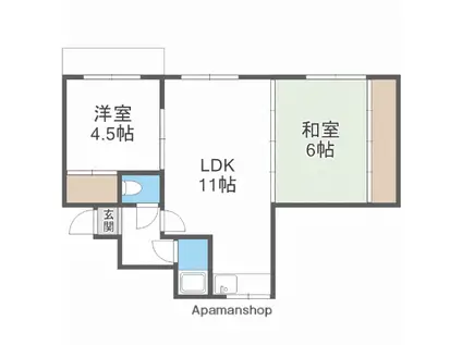 プラザ三浦(1DK/3階)の間取り写真