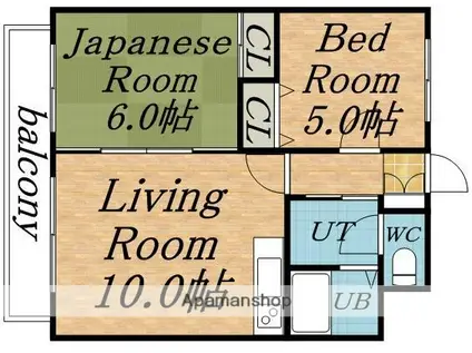 グランメール宮の沢(2DK/3階)の間取り写真