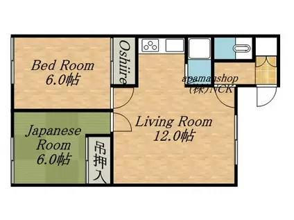 清水ハイツ(2LDK/2階)の間取り写真