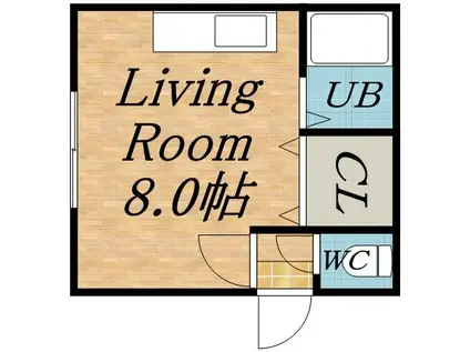 サンパレスA(ワンルーム/2階)の間取り写真