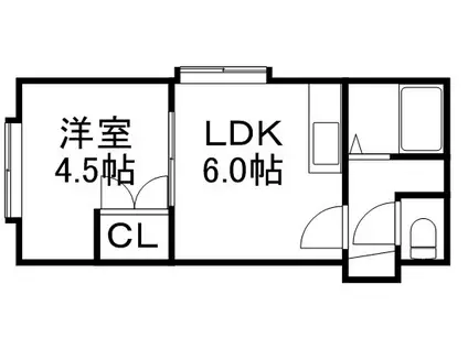 シングルコート山の手(1DK/2階)の間取り写真