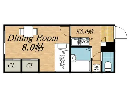 レオパレスアイビーJコトニ(1K/1階)の間取り写真