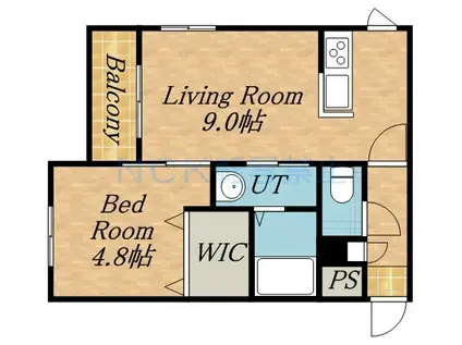 NINA(1LDK/4階)の間取り写真