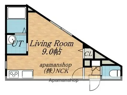 ミリオネールⅡ(ワンルーム/3階)の間取り写真