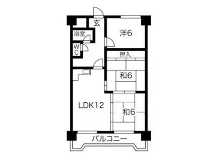 宏友ハイツ(3LDK/3階)の間取り写真