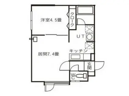 パルエイト(1DK/1階)の間取り写真