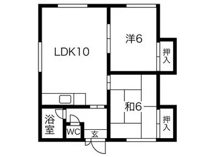 レピア西宮の沢D(2LDK/2階)の間取り写真