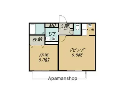 FELICE411(1LDK/4階)の間取り写真