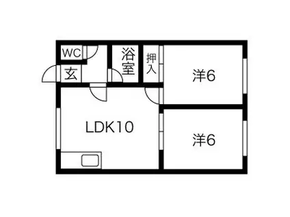 コーポライスナースリィー(2LDK/1階)の間取り写真