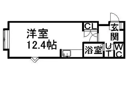プラチナマンション琴似(ワンルーム/3階)の間取り写真