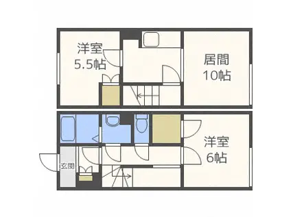 ポラール星置(2LDK/1階)の間取り写真